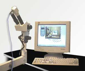 Система компьютерной обработки ТВ-изображения для кольпоскопа ЭКС-1 с установкой телевизионной насадки ВПУ-1 на окуляр.