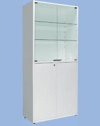 Шкаф металлический двухсекционный двухдверный (верх - стекло, низ - металл) ШМ-02-МСК