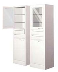 Шкаф-стойка медицинский со стеклянной и металлической дверями и двумя ящиками мод. СЕ 207
